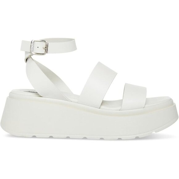 Steve Madden Tenys Womens Leather Ankle Strap Platform Sandals - Picture 2 of 3